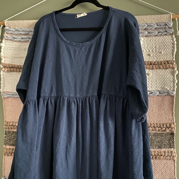 Navy Babydoll Dress - Picture 1 of 3